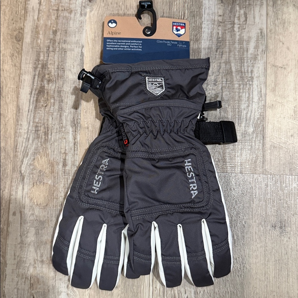 Hestra Women's CZone Powder Female Gloves - Grey and Ivory